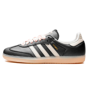 Tênis Adidas Samba OG Feminino "Black Pink Ribbon Laces" Preto