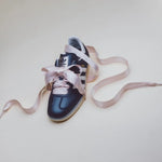 Tênis Adidas Samba OG Feminino "Black Pink Ribbon Laces" Preto