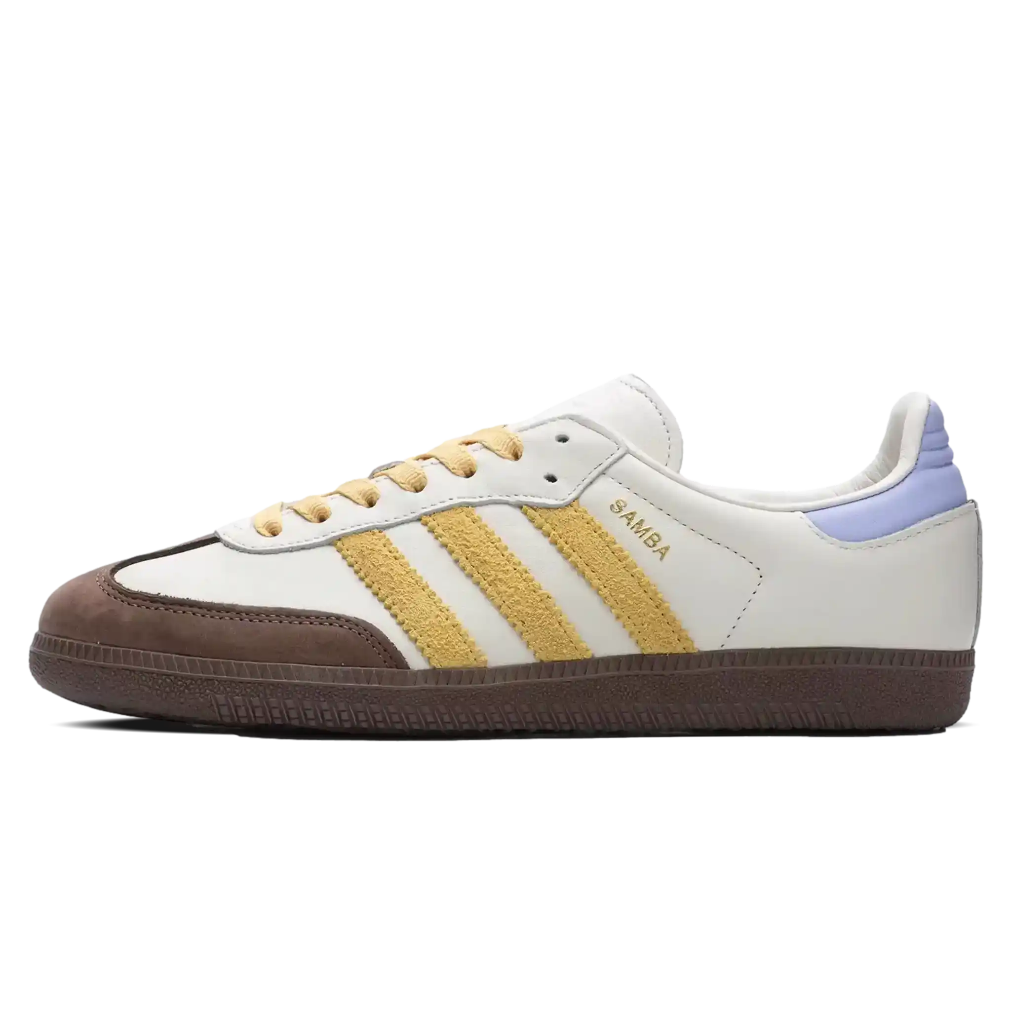 Tênis Adidas Samba OG Feminino "Oat Violet Tone" Amarelo / Marrom