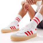 Tênis Adidas Sambae Feminino "Scarlet Red" Branco / Vermelho