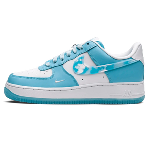 Tênis Air Force 1 Feminino "Nail Art" Azul / Branco