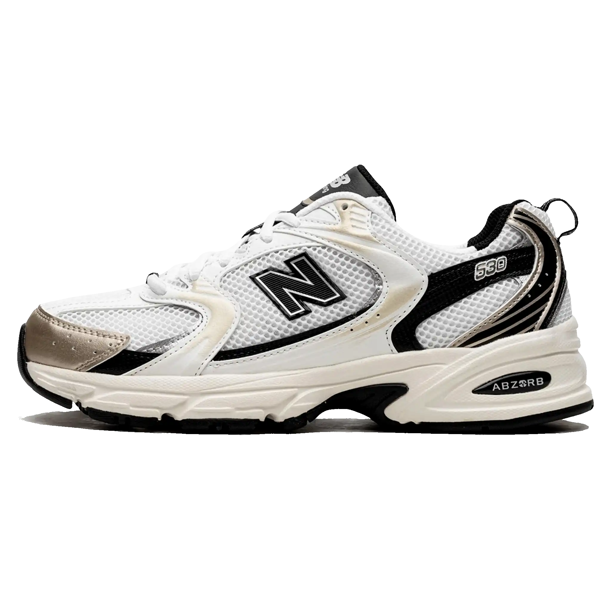 Tênis New Balance 530 "White Gold Black" Dourado / Branco