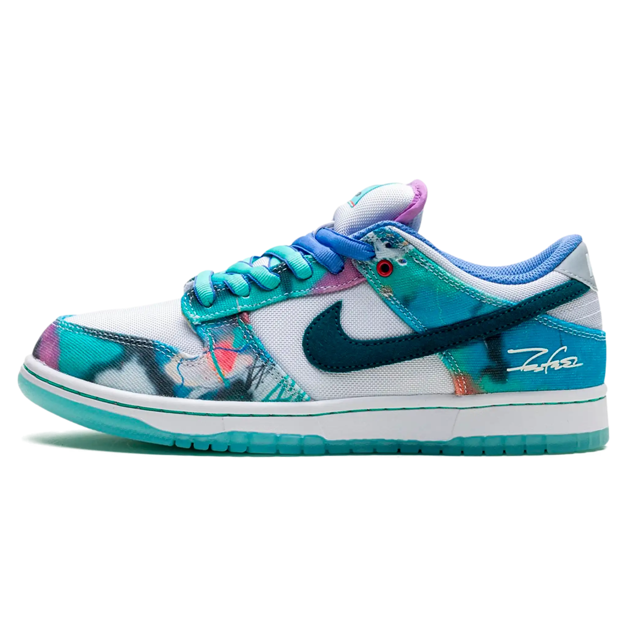 Tênis Nike Dunk Low SB x Futura "Bleached Aqua" Azul