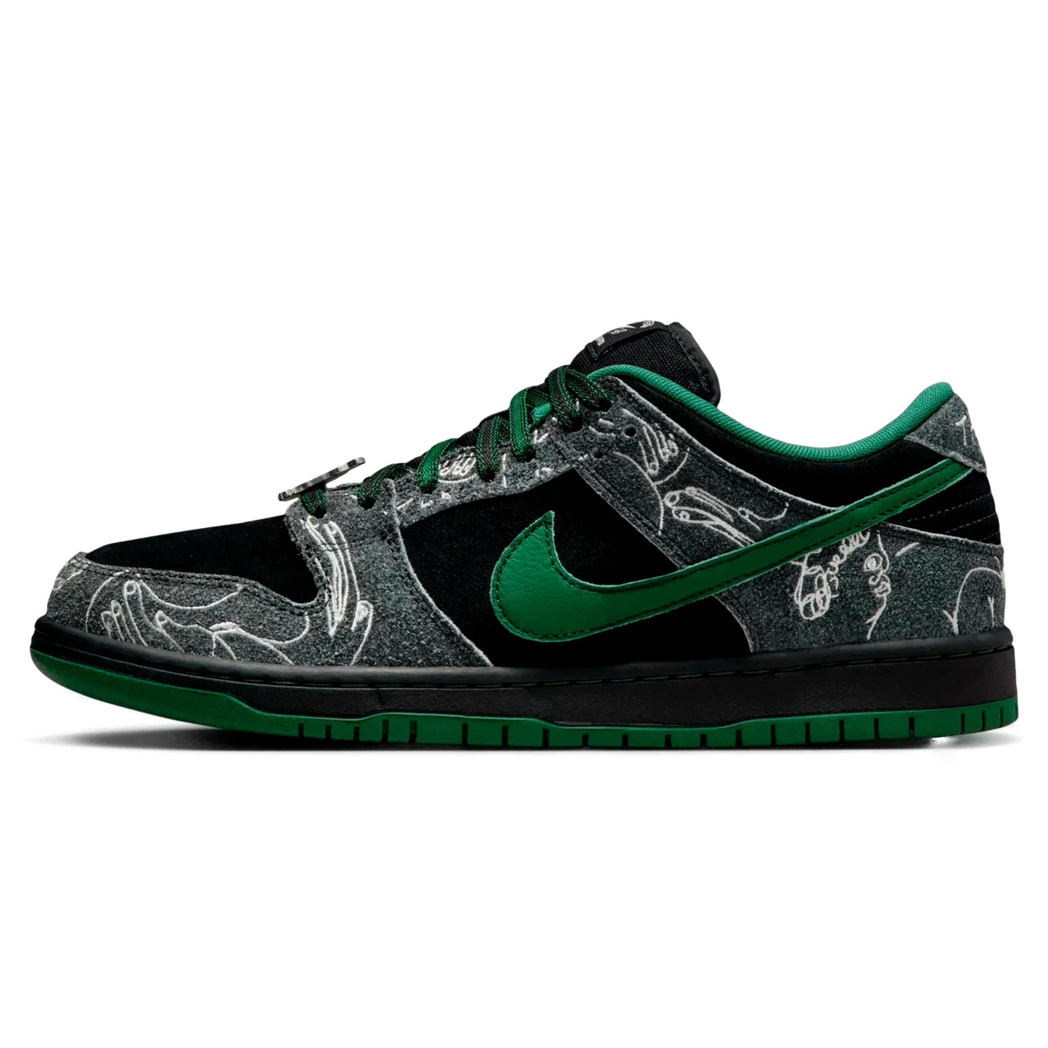 Tênis Nike Dunk Low SB "There Skateboards" Preto / Verde
